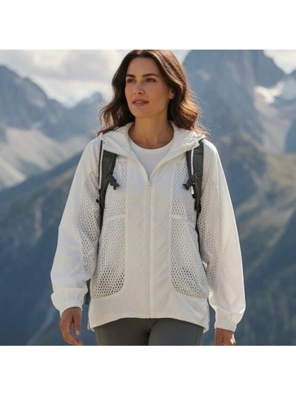 Stella McCartney X Adidas perforated Mesh sports Jacket Size Large NWT